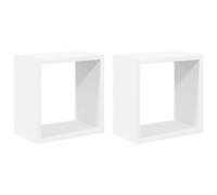 vidaXL Estantes Cubo de Pared 2 Unidades Blanco 26x15x26 cm
