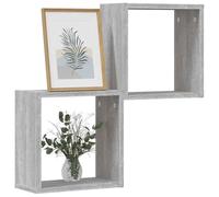 vidaXL Estantes Cubo de Pared 2 Unidades Gris Sonoma 30x15x30 cm, estantería de Pared, estantería Flotante, Armario de Pared, Estante de Pared