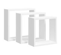 vidaXL Estanterías de cubos para pared 3 piezas colgante Blanco
