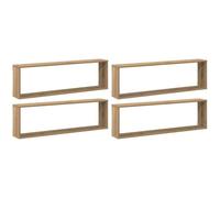 vidaXL Estantes Cubo de Pared 4 uds Madera Roble Artisan 100x15x30 cm, estantería de Pared, estantería Flotante, Armario de Pared, Estante de Pared