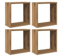 Estantes Cubo De Pared 4 Uds Madera Roble Artisan 30x15x30 Cm Vidaxl