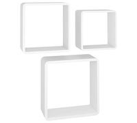 vidaXL Estantes de Cubos para Pared 3 Piezas Estantería Colgante CD Libros Coleccionables Fotos Premios Adornos Decoración Librerías Hogar Blanco