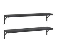 vidaXL Estantes de Pared 2 uds Acero Inoxidable Negro 100x23,5 cm, Estante Flotante, Estante Flotante de Pared, Estante de Cuarto de Servicio