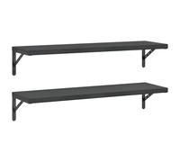 vidaXL Estantes de Pared 2 uds Acero Inoxidable Negro 100x30 cm, Estante Flotante, Estante Flotante de Pared, Estante de Cuarto de Servicio