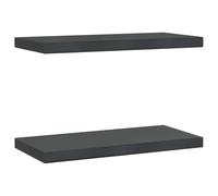 vidaXL Estantes de Pared 2 uds Acero Inoxidable Negro 50x23,5x3 cm, Estante Flotante, Estante Flotante de Pared, Estante de Cuarto de Servicio