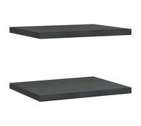 vidaXL Estantes de Pared 2 uds Acero Inoxidable Negro 50x40x3 cm, Estante Flotante, Estante Flotante de Pared, Estante de Cuarto de Servicio