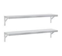 Estantes De Pared 2 Uds Acero Inoxidable Plateado 100x23,5 Cm Vidaxl