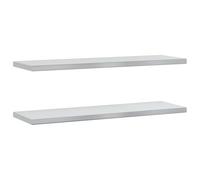 vidaXL Estantes de Pared 2 uds sin Soportes Acero Inoxidable Plateado 100x30 cm, Estante Flotante, Estante Flotante de Pared, Estante de Cuarto de Servicio