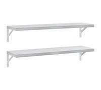 vidaXL Estantes de Pared 2 uds Acero Inoxidable Plateado 100x30 cm, Estante Flotante, Estante Flotante de Pared, Estante de Cuarto de Servicio