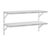 vidaXL Estantes de Pared 2 uds Acero Inoxidable Plateado 100x40 cm, Estante Flotante, Estante Flotante de Pared, Estante de Cuarto de Servicio