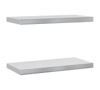 vidaXL Estantes de Pared 2 uds Acero Inoxidable Plateado 50x23,5x3 cm, Estante Flotante, Estante Flotante de Pared, Estante de Cuarto de Servicio