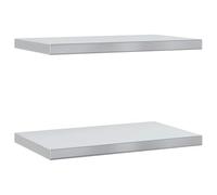 vidaXL Estantes de Pared 2 uds Acero Inoxidable Plateado 50x30x3 cm, Estante Flotante, Estante Flotante de Pared, Estante de Cuarto de Servicio