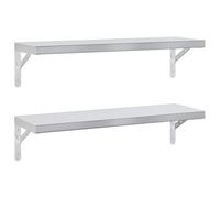 Estantes De Pared 2 Uds Acero Inoxidable Plateado 75x23,5 Cm Vidaxl