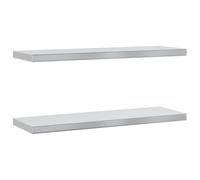 Estantes De Pared 2 Uds Acero Inoxidable Plateado 75x23,5x3 Cm Vidaxl