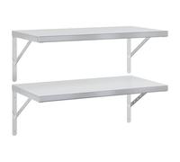 vidaXL Estantes de Pared 2 uds Acero Inoxidable Plateado 75x40 cm, Estante Flotante, Estante Flotante de Pared, Estante de Cuarto de Servicio