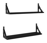 vidaXL Estantes de Pared 2 uds, Estanterías de Pared, Estantes Expositores Colgantes, Baldas Flotantes de Almacenaje para Hogar, Negro