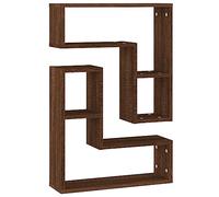 vidaXL Estantes de Pared 2 uds Madera Color Roble marrón 50x15x50 cm, estantería Colgante, Estante esquinero, estantería Flotante