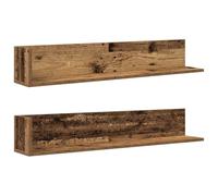 vidaXL Estantes de Pared 2 uds Madera Envejecida 100x16,5x16,5 cm