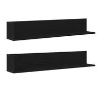 vidaXL Estantes de Pared 2 uds Madera ingeniería Negro 100x16,5x16,5cm