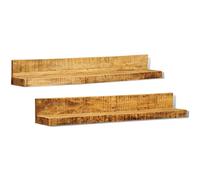 vidaXL Estantes de pared Repisas de madera maciza de mango Marrón 2X