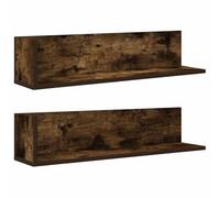 vidaXL Estantes de Pared 2 uds Madera Roble Ahumado 75x16,5x16,5 cm, estantería Flotante, estantería montada en la Pared, estantería de Pared