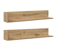 vidaXL Estantes de Pared 2 uds Madera Roble Artisan 100x16,5x16,5 cm, estantería Flotante, estantería montada en la Pared, estantería de Pared