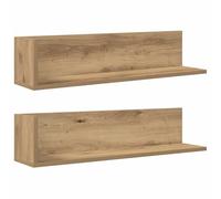 vidaXL Estantes de Pared 2 uds Madera Roble Artisan 75x16,5x16,5 cm, estantería Flotante, estantería montada en la Pared, estantería de Pared