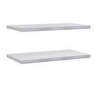vidaXL Estantes de Pared 2 uds Acero Inoxidable Plateado 75x40x3 cm, Estante Flotante, Estante Flotante de Pared, Estante de Cuarto de Servicio