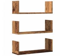 vidaXL Estantes de Pared 3 uds Madera ingeniería Envejecida 58x18x18cm, Estante Flotante, Estante Flotante de Pared, Estante de exhibición de Pared