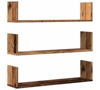 vidaXL Estantes de Pared 3 uds Madera ingeniería Envejecida 80x18x18cm, Estante Flotante, Estante Flotante de Pared, Estante de exhibición de Pared