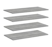 vidaXL Estantes de Pared 4 uds, Repisas para Cuadros Libros CD, Estanterías Flotantes, Baldas para Salón Dormitorio, Madera de Ingeniería Gris Sonoma