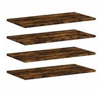 vidaXL Estantes de Pared 4 uds, Repisas para Cuadros Libros CD, Estanterías Flotantes, Baldas para Salón Dormitorio, Madera de Ingeniería Roble Humo