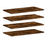 vidaXL Estantes de Pared 4 uds, Repisas para Cuadros Libros CD, Estanterías Flotantes, Baldas para Salón Dormitorio, Madera de Ingeniería Roble Humo