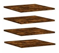 vidaXL Estantes de Pared 4 uds, Repisas para Cuadros Libros CD, Estanterías Flotantes, Baldas para Salón Dormitorio, Madera de Ingeniería Roble Humo