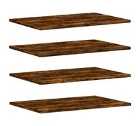 vidaXL Estantes de Pared 4 uds, Repisas para Cuadros Libros CD, Estanterías Flotantes, Baldas para Salón Dormitorio, Madera de Ingeniería Roble Humo