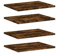 vidaXL Estantes de Pared 4 uds, Repisas para Cuadros Libros CD, Estanterías Flotantes, Baldas para Salón Dormitorio, Madera de Ingeniería Roble Humo