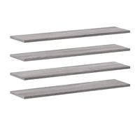 vidaXL Estantes de Pared 4 uds, Repisas para Cuadros Libros CD, Estanterías Flotantes, Baldas para Salón Dormitorio, Madera de Ingeniería Gris Sonoma