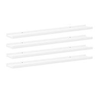 vidaXL Estantes de Pared 4 Unidades Blanco 80x9x3 cm | Perfecto para espacios reducidos, superficie lisa de MDF que es muy fácil de limpiar, estilo moderno que eleva tu decoración
