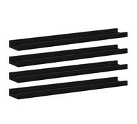 vidaXL 4X Estantes de Pared Repisa Flotante Balda Estantería Salón Sala de Estar Estudio Exhibición Colgante Decoración Negro 60x9x3 cm