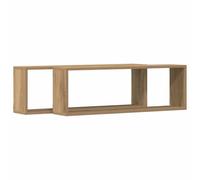 vidaXL Estante de Pared 2 pcs Roble Artesanal 80 x 15 x 26 cm, Estantería Rectangular Moderna, solución de Almacenamiento de Madera, Sala y decoración