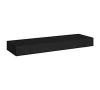 Estante Flotante De Pared Con Cajón Negro 80x25x8 Cm Vidaxl