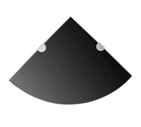 vidaXL 2X Estantes Esquina Soportes Balda Placa Panel Estantería para Casas o Tiendas de Pared Expositora Estantería Decoración Cromados Vidrio Negro 35x35cm
