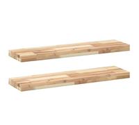vidaXL Estantes flotantes 2 uds Madera Acacia sin Tratar 100x20x4 cm, Estante de Pared, Unidad de Estante de Pared, Estante de Cuarto de Servicio
