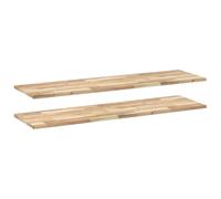 vidaXL Estantes flotantes 2 uds Madera Acacia sin Tratar 120x40x2 cm, Estante de Pared, Unidad de Estante de Pared, Estante de Cuarto de Servicio