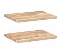 vidaXL Estantes flotantes 2 uds Madera Acacia sin Tratar 40x30x2 cm, Estante de Pared, Unidad de Estante de Pared, Estante de Cuarto de Servicio
