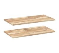 vidaXL Estantes flotantes 2 uds Madera Acacia sin Tratar 80x40x2 cm, Estante de Pared, Unidad de Estante de Pared, Estante de Cuarto de Servicio