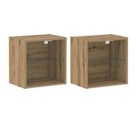 vidaXL Estantes flotantes 2 uds Madera Roble Artisan 40x28,5x40 cm