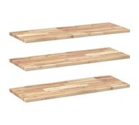 vidaXL Estantes flotantes 3 uds Madera Acacia sin Tratar 100x30x2 cm, Estante de Pared, Unidad de Estante de Pared, Estante de Cuarto de Servicio