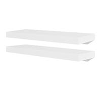 vidaXL 2X Estantes Exhibidores Flotantes Tablero DM Blanco Baldas Libros DVD