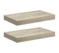 vidaXL 2X Estantes Flotantes de Pared Repisa Colgante Estantería Tablero CD Libros Decoración Coleccionables Foto Premio Color Roble MDF 40x23x3,8 cm